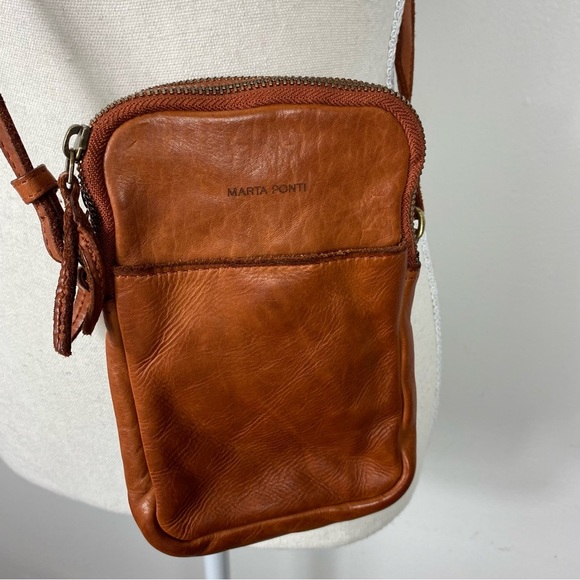 Marta Ponti genuine leather boho crossbody bag - Picture 1 of 11